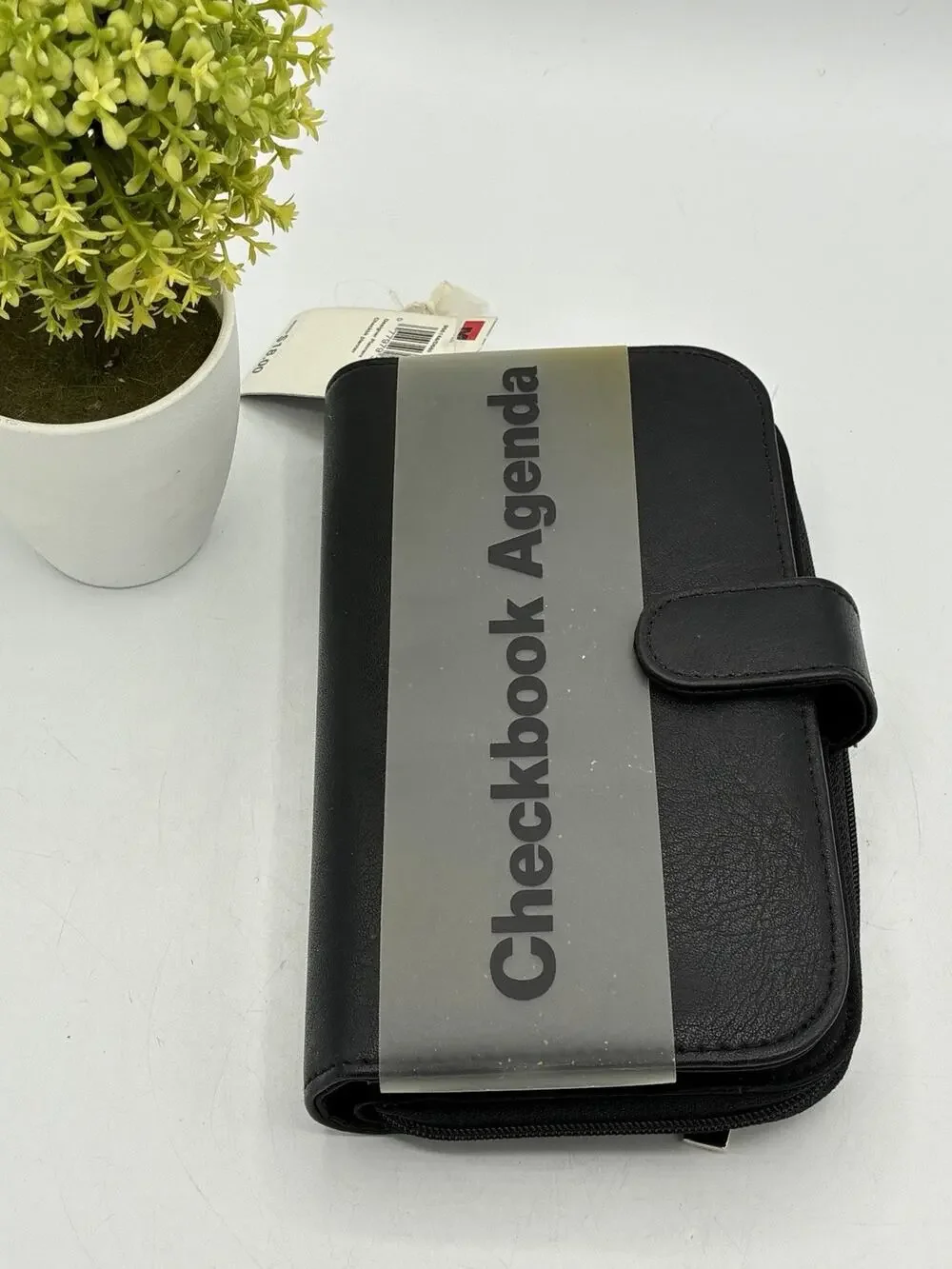 NOS Mundi Checkbook Agenda Planner Wallet Black Faux Leather Deadstock w/ Tags